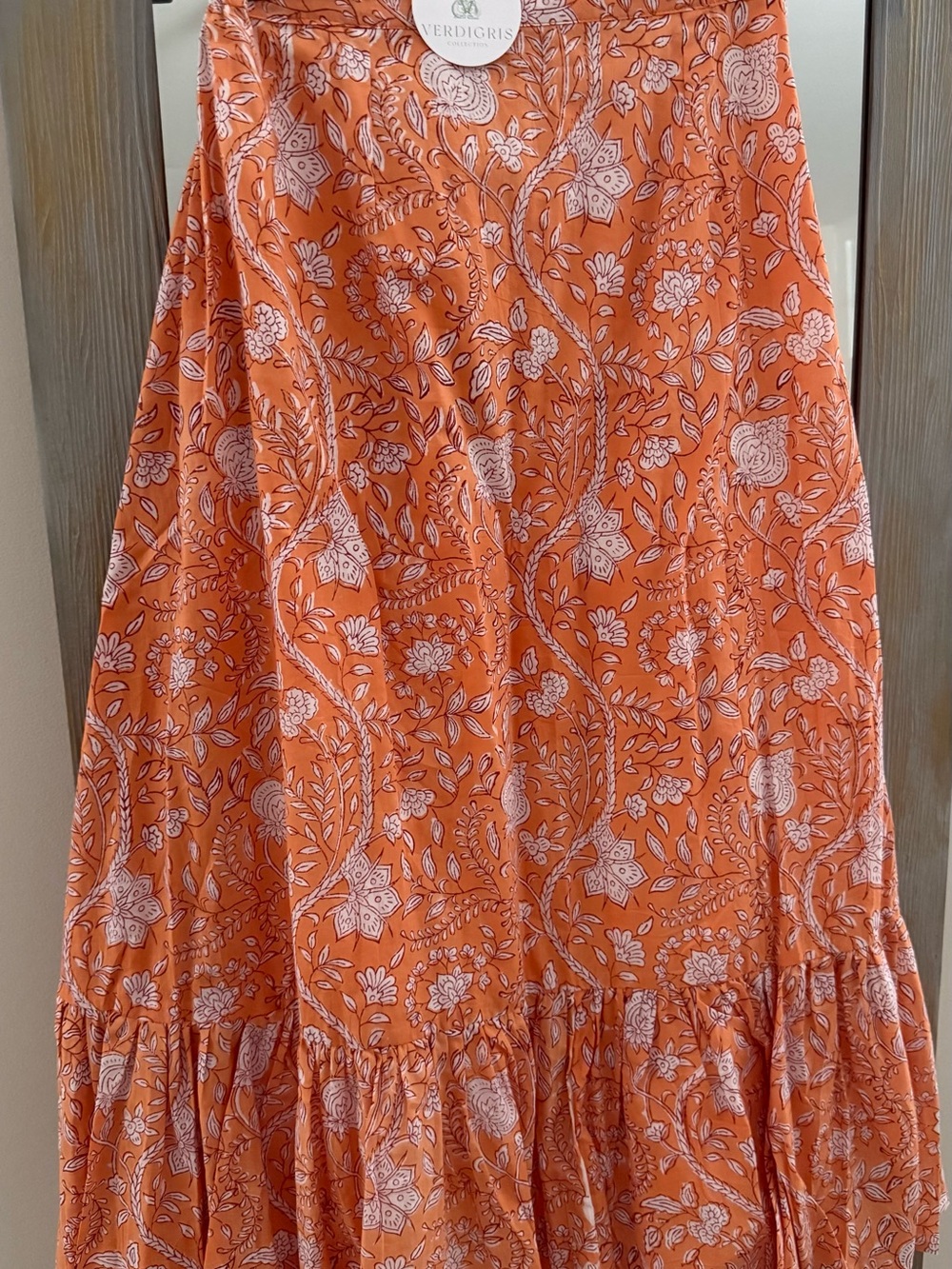 Orange Floral Maxi Skirt